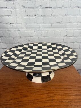 Mackenzie-Childs Pedestal Platter - Large 16” diameter.